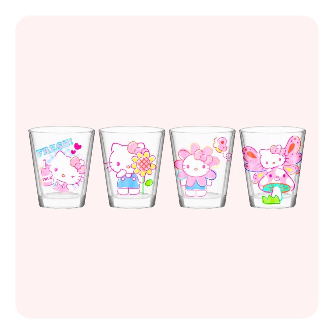 Set 4 Vasos para Shots Hello Kitty Glassware Set