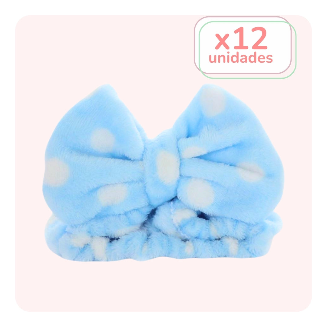 Pack 12 Cintillos Make Up Bow Lunar Celeste