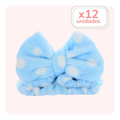 Pack 12 Cintillos Make Up Bow Lunar Celeste