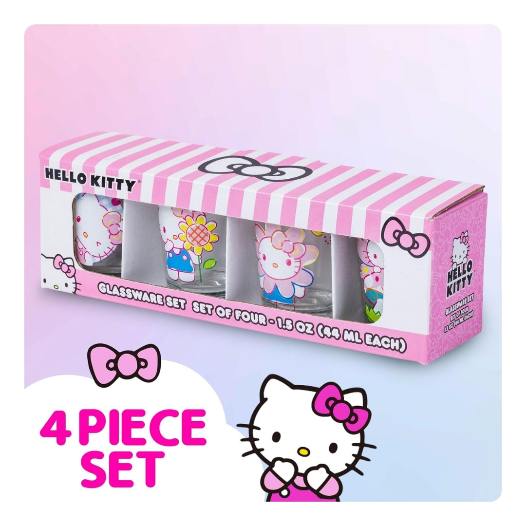 Set 4 Vasos para Shots Hello Kitty Glassware Set