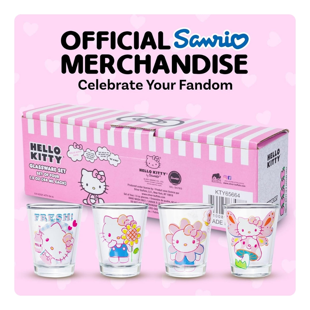 Set 4 Vasos para Shots Hello Kitty Glassware Set