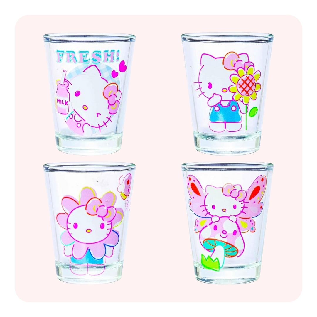 Set 4 Vasos para Shots Hello Kitty Glassware Set